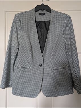 Premise Black and White Micro-Check Blazer